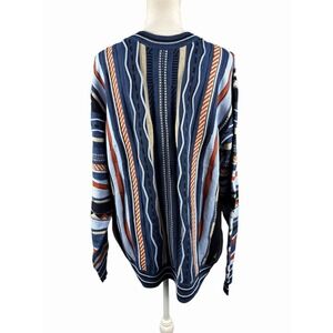 F/X Fusion 3D Knit Sweater Mens Size Large Biggie Coogi Style Textured (P1)